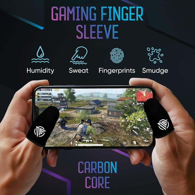 Gamer Sleeves for Mobile Gaming , Pubg Finger Cots Sleeve Gloves and Covers , Compression for Thumb Sweaty Hands