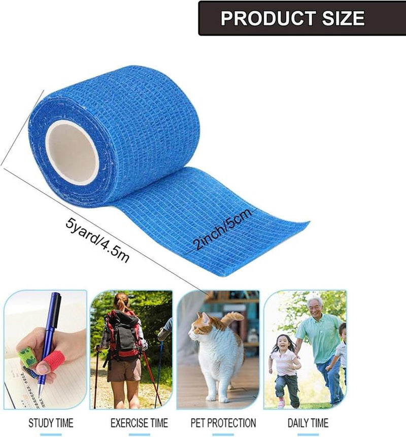 6 Volumes Self-Adhesive Breathable Sports Bandage Elastic Non-Woven Ankle ,Elbow Wrap, Mini Essential Fitness Accessory for Athletic Support
