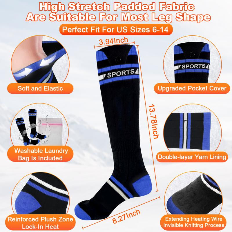 Heated Socks Rechargeable with 2* 8000Mah Batteries for Men Women, App & Battery Control, Washable, Perfect for Skiing, Hiking, Hunting and Outdoor Work