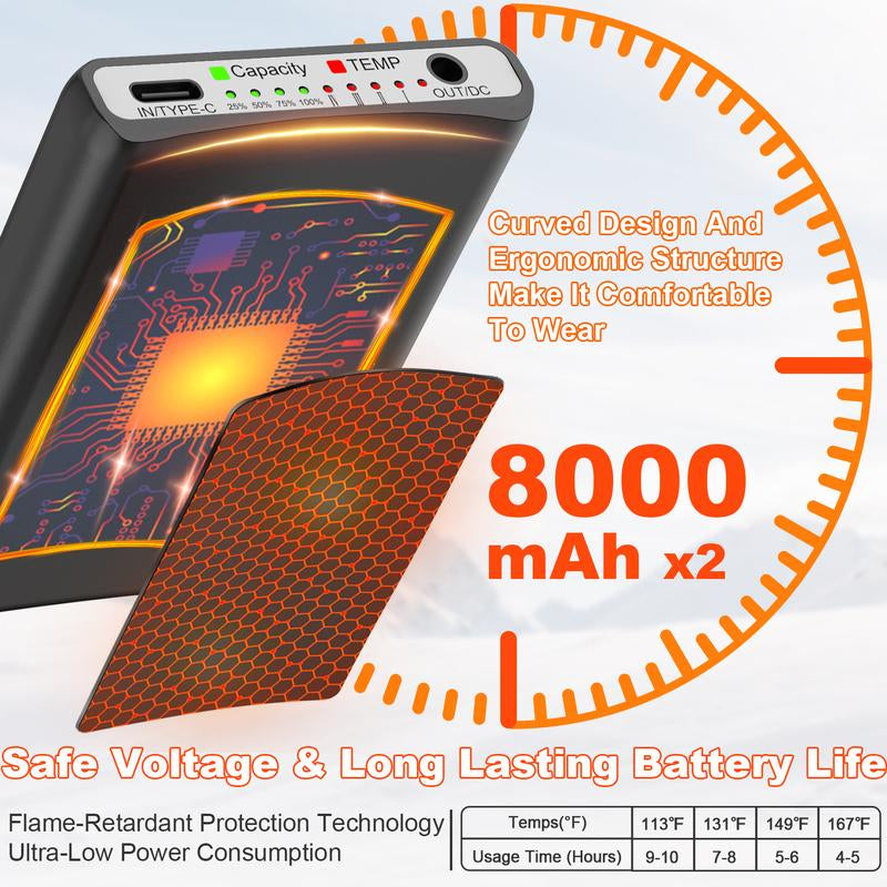 Heated Socks Rechargeable with 2* 8000Mah Batteries for Men Women, App & Battery Control, Washable, Perfect for Skiing, Hiking, Hunting and Outdoor Work