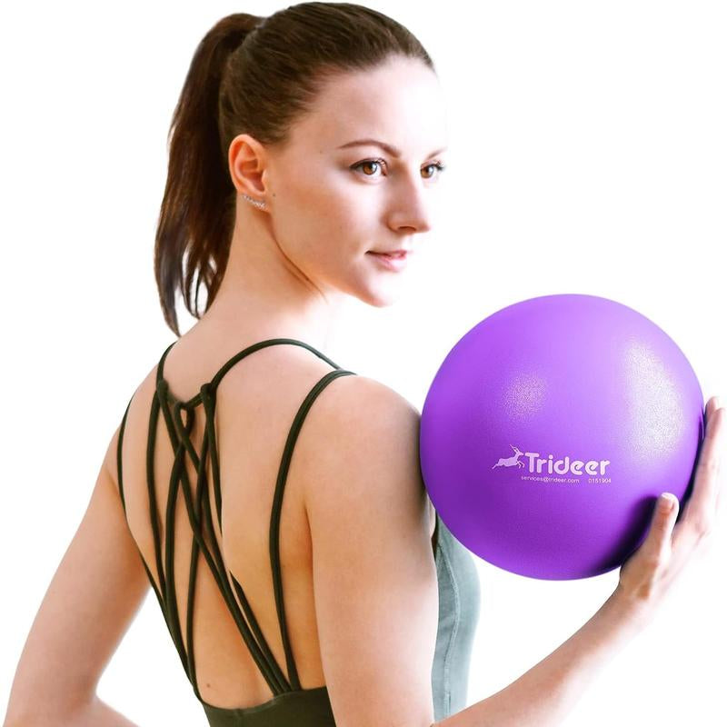 Trideer Pilates Ball 9 Inch Core Ball, Small Exercise Ball with Exercise Guide Barre Ball Mini Yoga Ball for Pilates, Yoga, Core Training, Physical Therapy, Balance, Stability, Stretching
