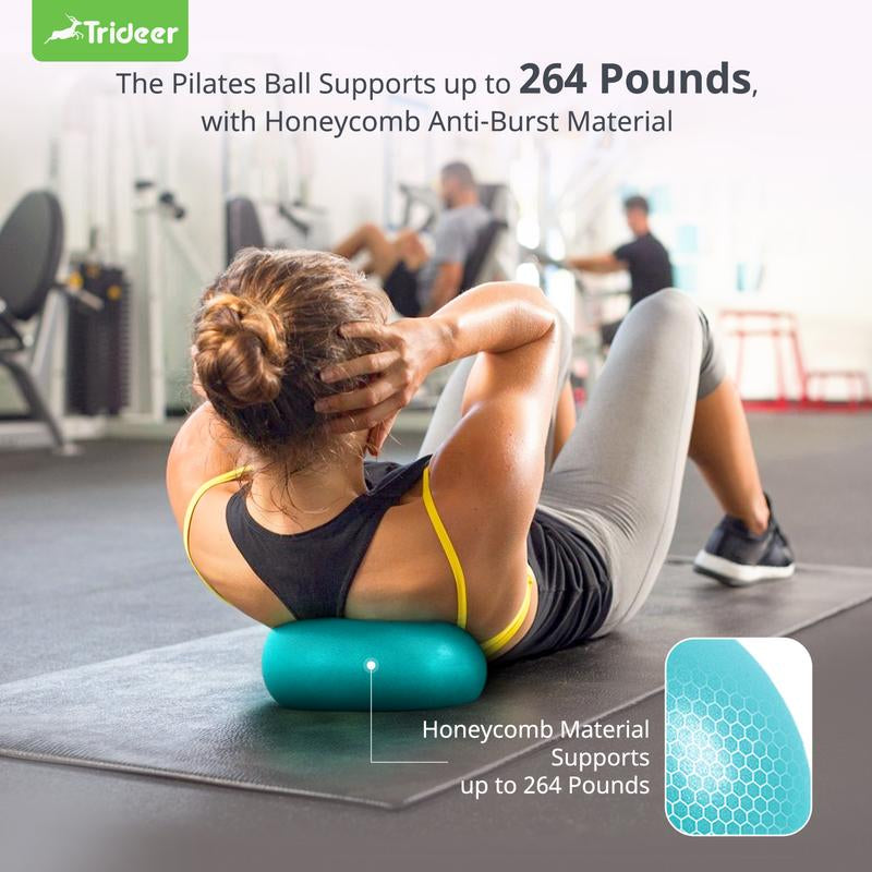 Trideer Pilates Ball 9 Inch Core Ball, Small Exercise Ball with Exercise Guide Barre Ball Mini Yoga Ball for Pilates, Yoga, Core Training, Physical Therapy, Balance, Stability, Stretching