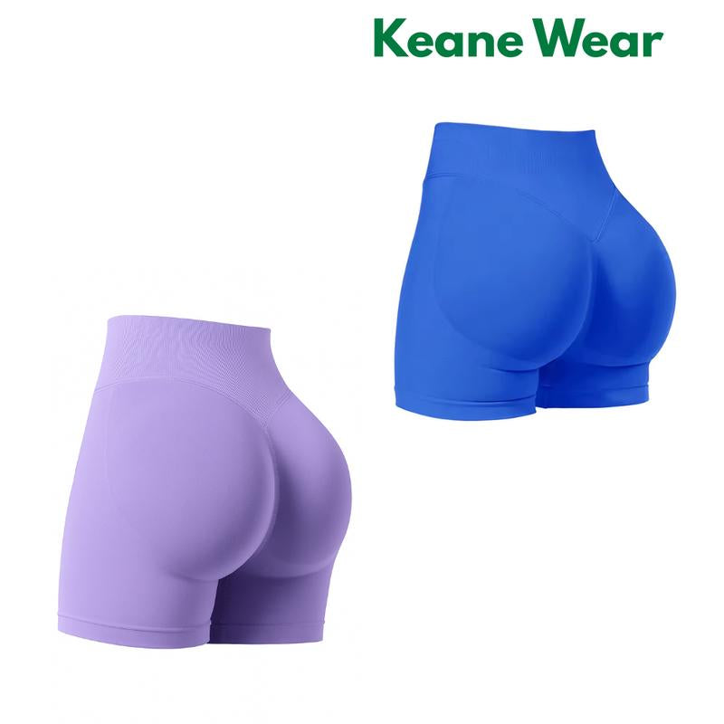 Keane Wear Impact Shorts - Women'S High Waisted Workout & Gym Shorts in Black, 90% Nylon 10% Elastane, Versatile for Workouts & Casual Wear, Plain Design