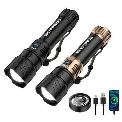 Ultra Bright Portable Camping Flashlight, Strong Light Outdoor Camping Home Long-Range Portable Ultra Long Endurance Lighting, Father Day Gift