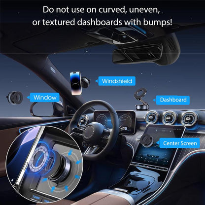 360 Magnetic Phone Holder Car, Foldable and Retractable Hands-Free Suction Cup Phone Mount for Car/Gym/Mirror/Smooth Surface, Compatible with Iphone 15/16/17 Promax