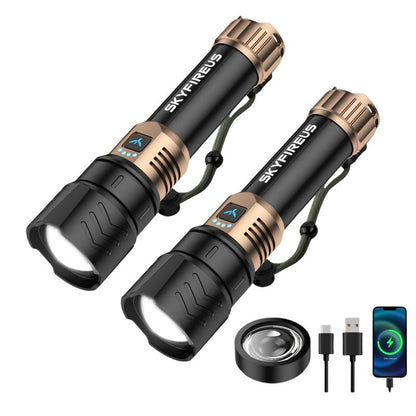 Ultra Bright Portable Camping Flashlight, Strong Light Outdoor Camping Home Long-Range Portable Ultra Long Endurance Lighting, Father Day Gift