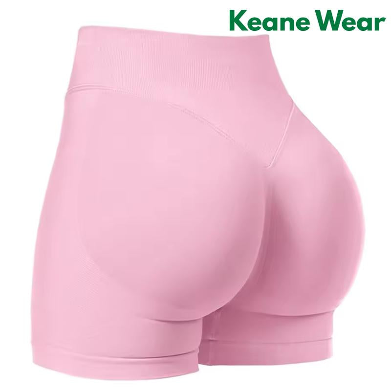 Keane Wear Impact Shorts - Women'S High Waisted Workout & Gym Shorts in Black, 90% Nylon 10% Elastane, Versatile for Workouts & Casual Wear, Plain Design
