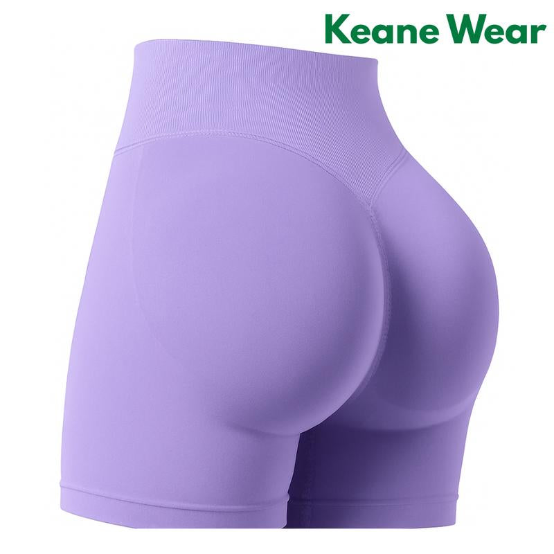 Keane Wear Impact Shorts - Women'S High Waisted Workout & Gym Shorts in Black, 90% Nylon 10% Elastane, Versatile for Workouts & Casual Wear, Plain Design