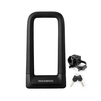 ROCKBROS Bike U Lock Heavy Duty anti Theft Carbon Steel Bicycle Lock Suitable for Road, Mountain, and Scooter Bikes