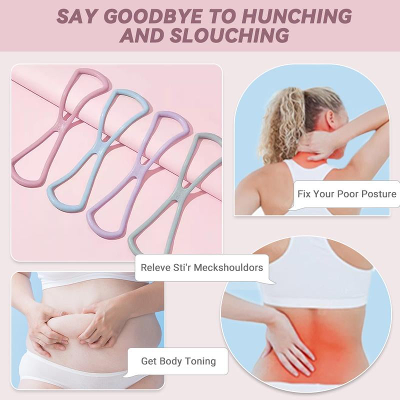 Resistance Bands, Figure 8 Exercise Bands for Women Men, 8 Shaped Resistance Bands for Arms, Chest Expander, Yoga Gym Fitness TPE Material White Training