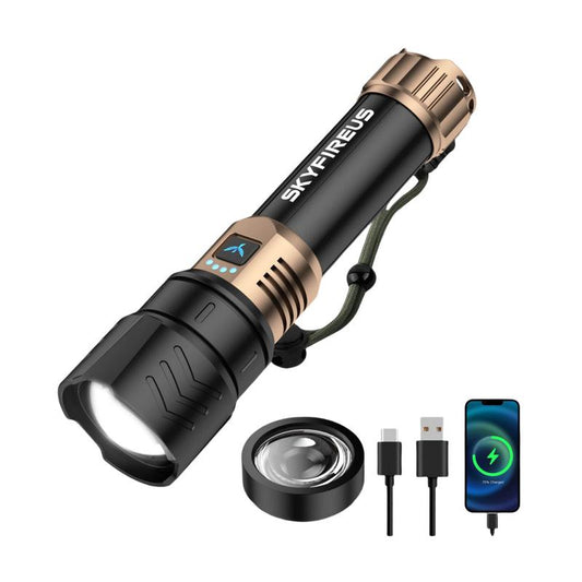 Ultra Bright Portable Camping Flashlight, Strong Light Outdoor Camping Home Long-Range Portable Ultra Long Endurance Lighting, Father Day Gift