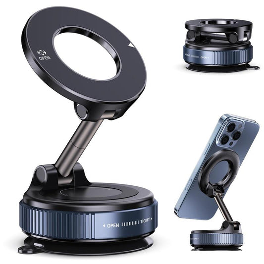 360 Magnetic Phone Holder Car, Foldable and Retractable Hands-Free Suction Cup Phone Mount for Car/Gym/Mirror/Smooth Surface, Compatible with Iphone 15/16/17 Promax