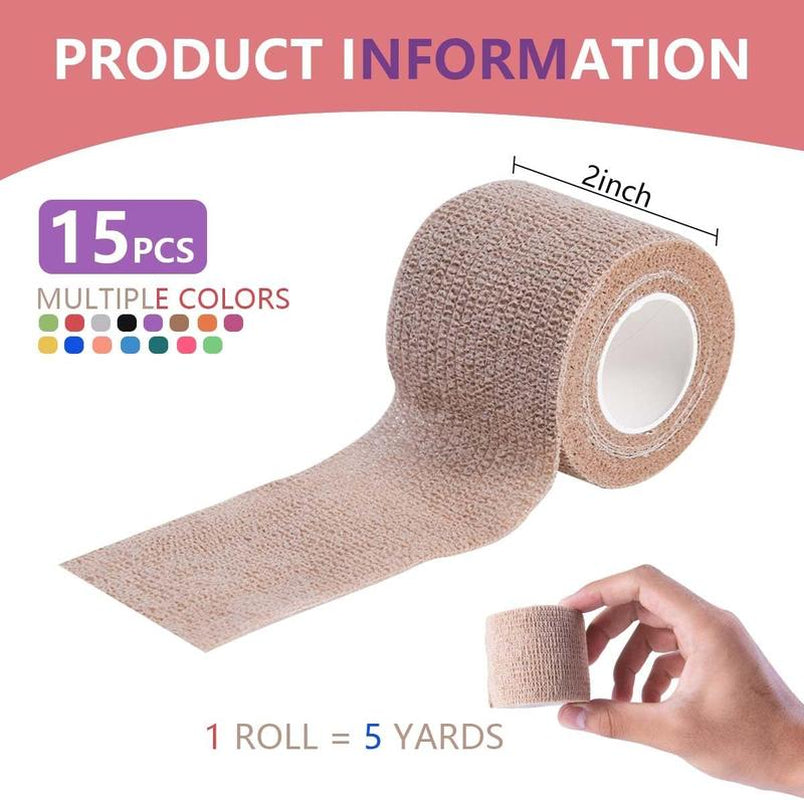 6 Volumes Self-Adhesive Breathable Sports Bandage Elastic Non-Woven Ankle ，Elbow Wrap, Mini Essential Fitness Accessory for Athletic Support