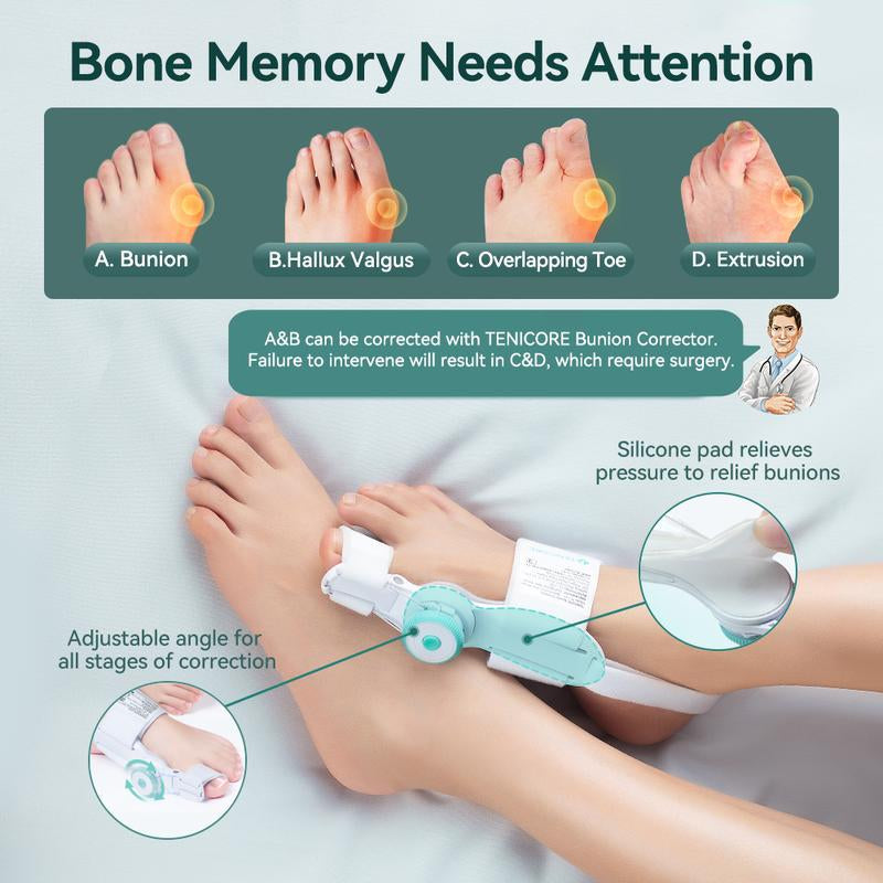 Upgrade Bunion Corrector Sleeve – Adjustable Steel Cable Toe Splint Tool for Big Toe Alignment, Pain Relief & Hammer Toe Support | 1 Pcs Medical Accessories Healthcare Pad, Braces with Anti-Slip Heel Strap, Fits Left/Right Foot, All-Day Comfort