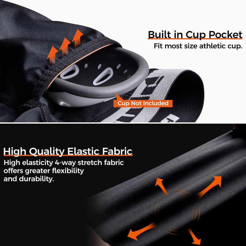 COOLOMG 5-Pad Youth Boys Football Girdle Padded Compression Shorts with Integrated Hip, Tailbone, Thigh Pads Girdles Impact Protection Protective