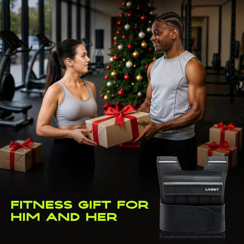 【Septemberrestock】Liveet Adjustable Iron Sand Weighted Vest for Men Women, 20Lb 30Lb 45Lb 60Lb Weight Vest with Removable Weights, Heavy Duty Running Vest with Reflective Strips for Walking Strength Training Calisthenics,Bone Health, Core & Posture Boost