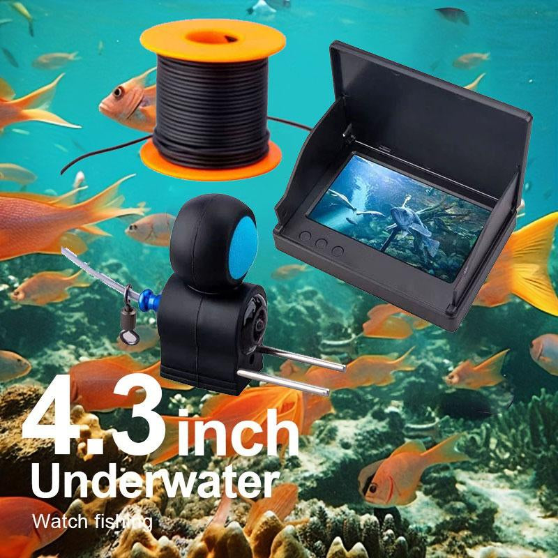 Outdoor Fishing Fish Detector, 4.3-Inch IPS Screen, Three Sided Sunshade, Better Career, Fishing Monitor, 1000 Brightness, Fish Detector, an Excellent Gift for Fishing Enthusiasts