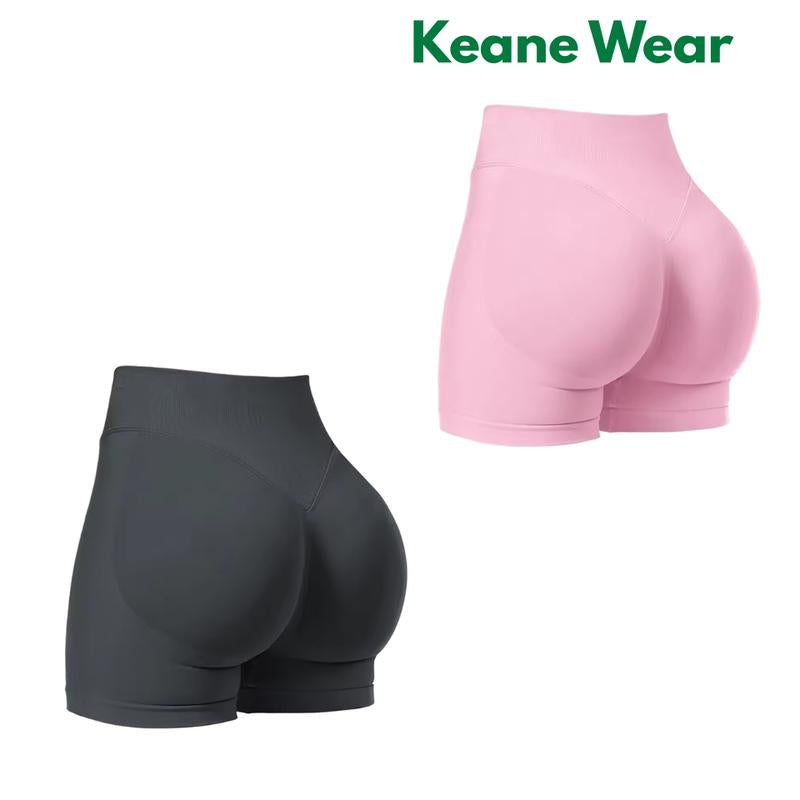 Keane Wear Impact Shorts - Women'S High Waisted Workout & Gym Shorts in Black, 90% Nylon 10% Elastane, Versatile for Workouts & Casual Wear, Plain Design