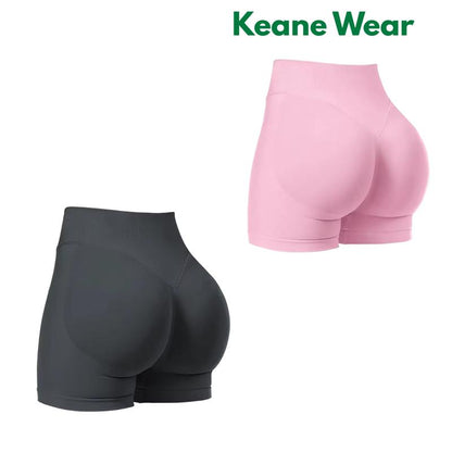 Keane Wear Impact Shorts - Women'S High Waisted Workout & Gym Shorts in Black, 90% Nylon 10% Elastane, Versatile for Workouts & Casual Wear, Plain Design