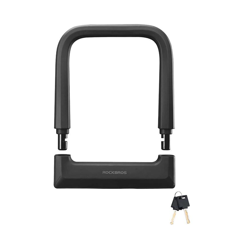 ROCKBROS Bike U Lock Heavy Duty anti Theft Carbon Steel Bicycle Lock Suitable for Road, Mountain, and Scooter Bikes