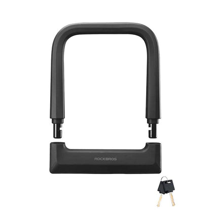 ROCKBROS Bike U Lock Heavy Duty anti Theft Carbon Steel Bicycle Lock Suitable for Road, Mountain, and Scooter Bikes