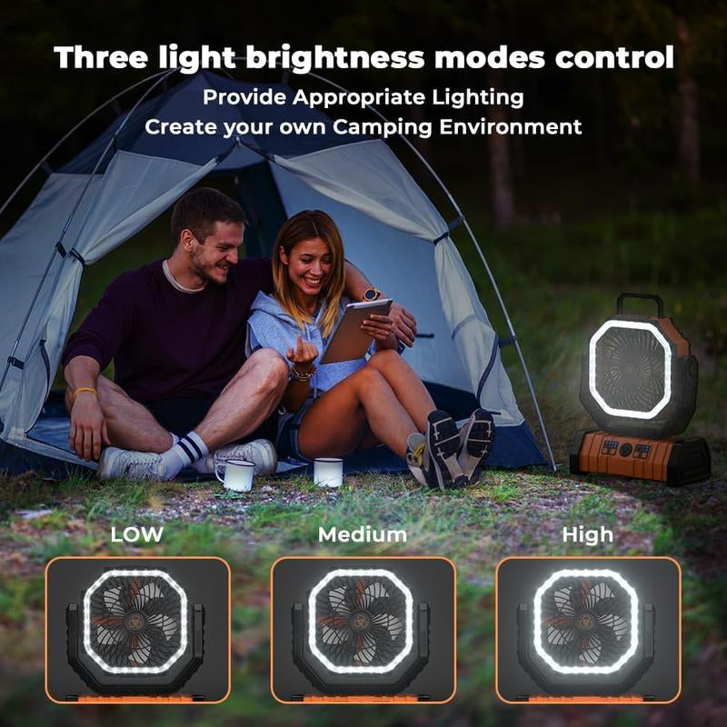 20000Mah Portable LED Camping Fan and Light with Remote Control - USB Charging, Long Battery Life, Adjustable Hanging Design, Suitable for Outdoor Camping, Fishing, and Hiking, Camping Accessories,Ventilador Recargable