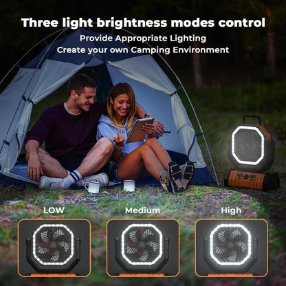 20000Mah Portable LED Camping Fan and Light with Remote Control - USB Charging, Long Battery Life, Adjustable Hanging Design, Suitable for Outdoor Camping, Fishing, and Hiking, Camping Accessories,Ventilador Recargable