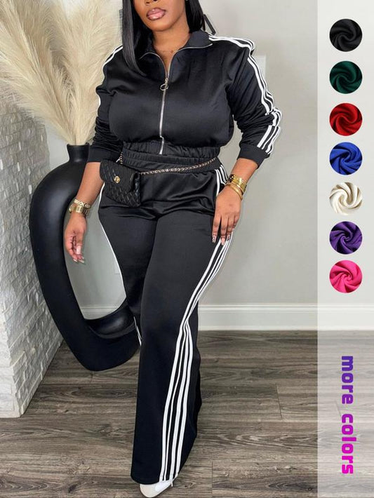 Women'S Tracksuit Set, Casual Long Sleeve Zip up Jacket & Pants Set for Spring & Fall, Women'S Clothes for Daily Wear, Workout Gym Clothing