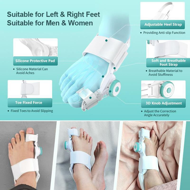 Upgrade Bunion Corrector Sleeve – Adjustable Steel Cable Toe Splint Tool for Big Toe Alignment, Pain Relief & Hammer Toe Support | 1 Pcs Medical Accessories Healthcare Pad, Braces with Anti-Slip Heel Strap, Fits Left/Right Foot, All-Day Comfort