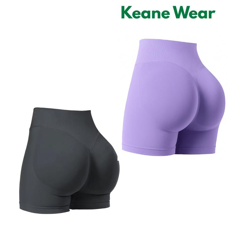 Keane Wear Impact Shorts - Women'S High Waisted Workout & Gym Shorts in Black, 90% Nylon 10% Elastane, Versatile for Workouts & Casual Wear, Plain Design