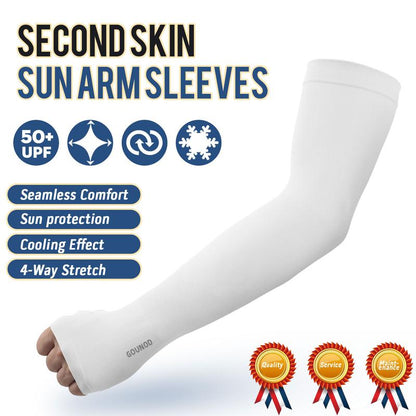 Sun Protection UV Garden Arm Sleeves with Thumb Hole for Men Women UPF 50+ Compression Cooling Sport Glovessleeves for Sun