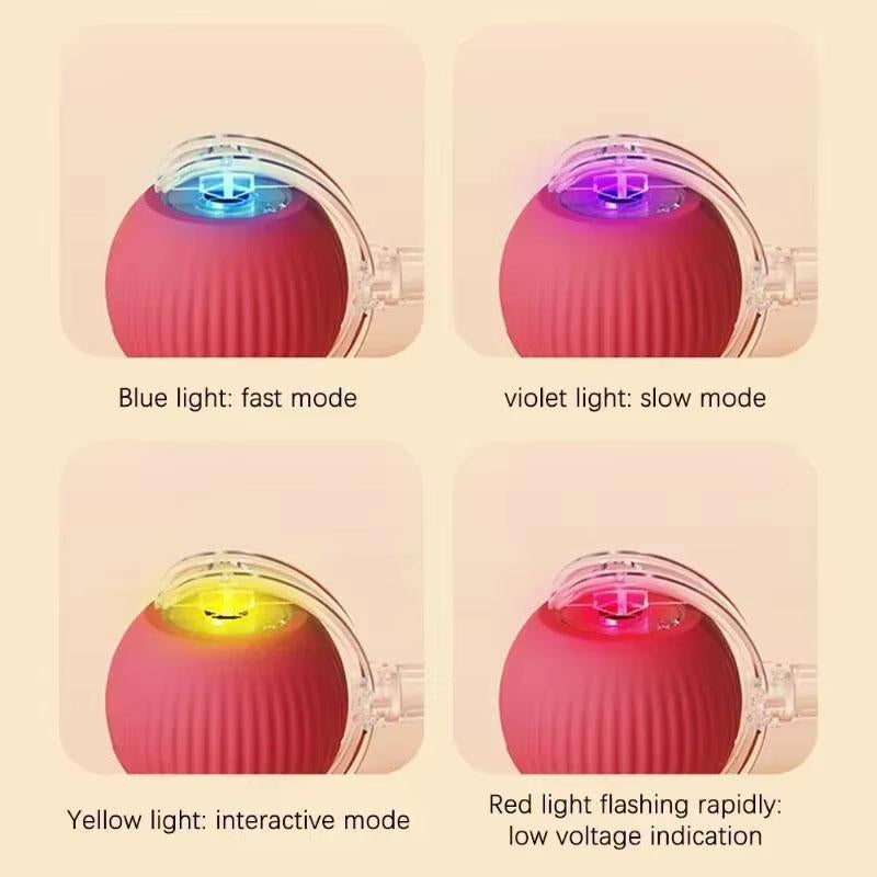 Interactive Rolling Cat Ball, Dog Toys Rolling Ball for Indoor, 360° Smart Automatic Rolling Pet Ball, Self Rolling Ball
