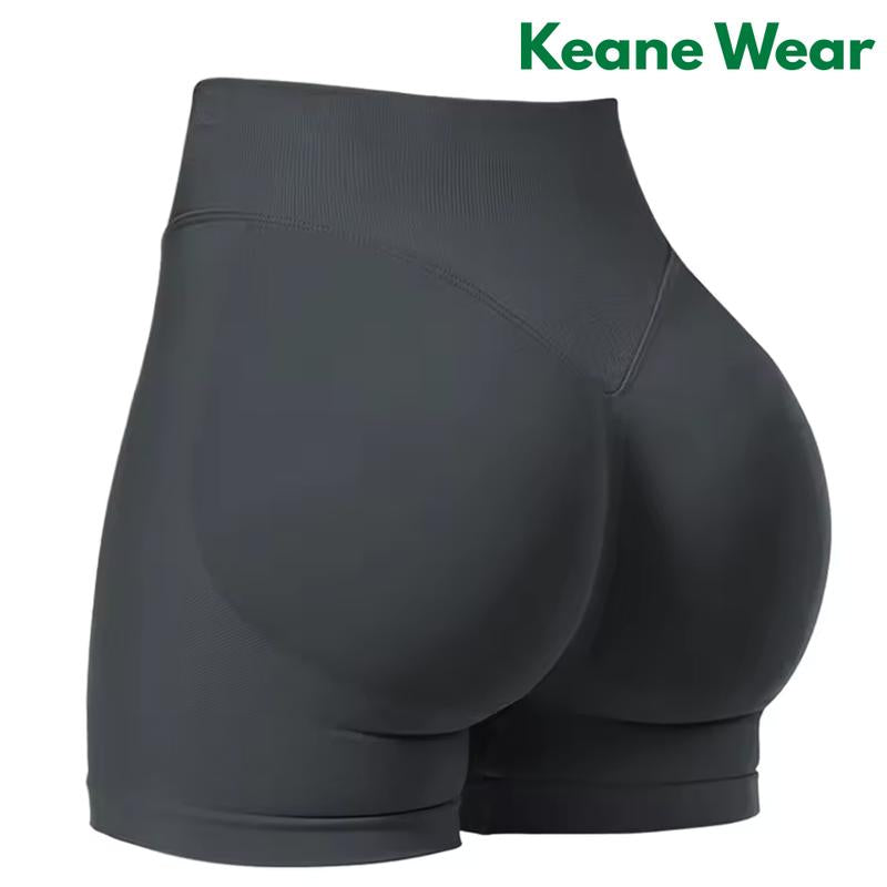 Keane Wear Impact Shorts - Women'S High Waisted Workout & Gym Shorts in Black, 90% Nylon 10% Elastane, Versatile for Workouts & Casual Wear, Plain Design