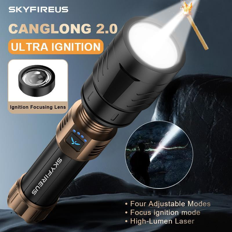 Ultra Bright Portable Camping Flashlight, Strong Light Outdoor Camping Home Long-Range Portable Ultra Long Endurance Lighting, Father Day Gift