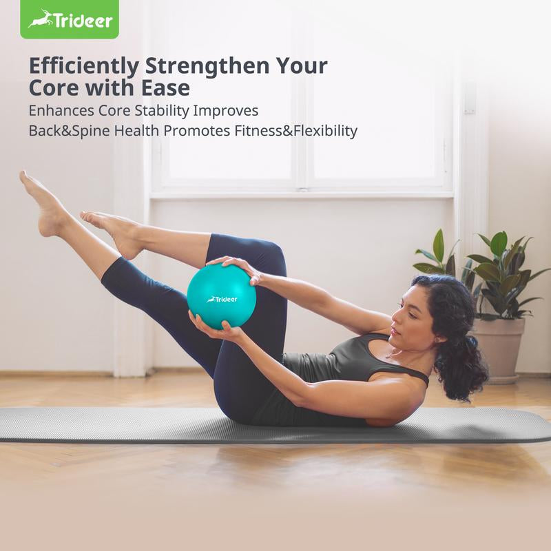 Trideer Pilates Ball 9 Inch Core Ball, Small Exercise Ball with Exercise Guide Barre Ball Mini Yoga Ball for Pilates, Yoga, Core Training, Physical Therapy, Balance, Stability, Stretching