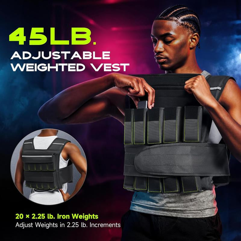 【Septemberrestock】Liveet Adjustable Iron Sand Weighted Vest for Men Women, 20Lb 30Lb 45Lb 60Lb Weight Vest with Removable Weights, Heavy Duty Running Vest with Reflective Strips for Walking Strength Training Calisthenics,Bone Health, Core & Posture Boost