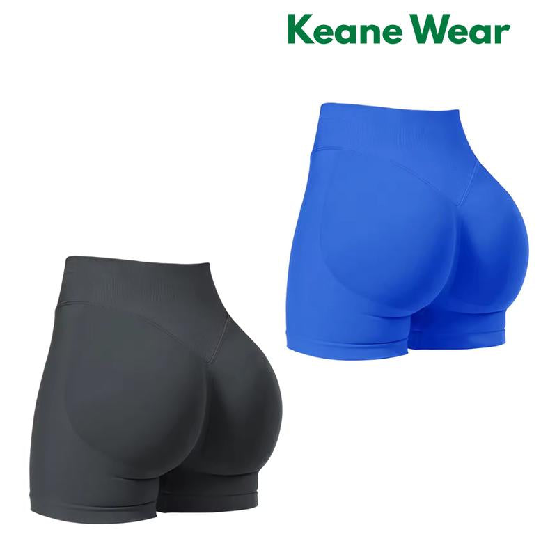 Keane Wear Impact Shorts - Women'S High Waisted Workout & Gym Shorts in Black, 90% Nylon 10% Elastane, Versatile for Workouts & Casual Wear, Plain Design