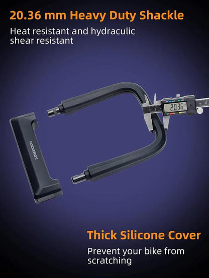 ROCKBROS Bike U Lock Heavy Duty anti Theft Carbon Steel Bicycle Lock Suitable for Road, Mountain, and Scooter Bikes