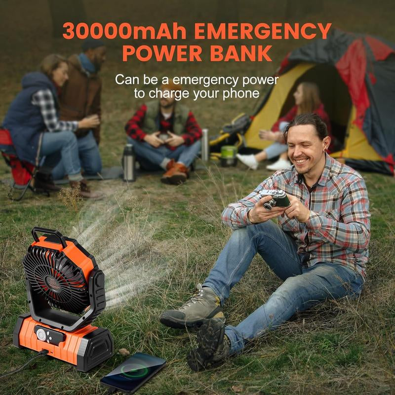 20000Mah Portable LED Camping Fan and Light with Remote Control - USB Charging, Long Battery Life, Adjustable Hanging Design, Suitable for Outdoor Camping, Fishing, and Hiking, Camping Accessories,Ventilador Recargable