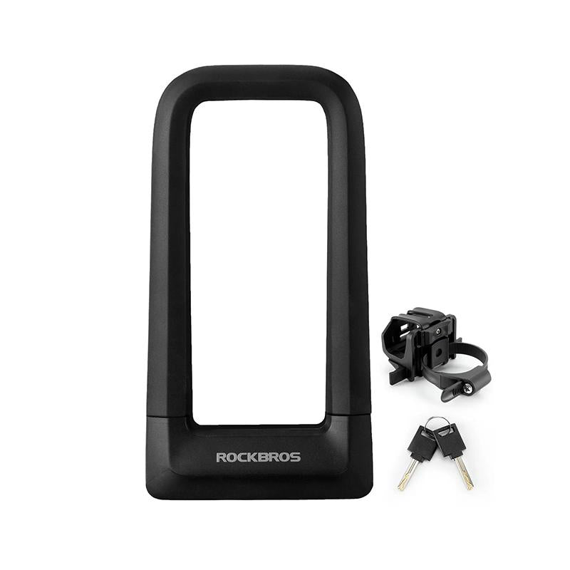 ROCKBROS Bike U Lock Heavy Duty anti Theft Carbon Steel Bicycle Lock Suitable for Road, Mountain, and Scooter Bikes