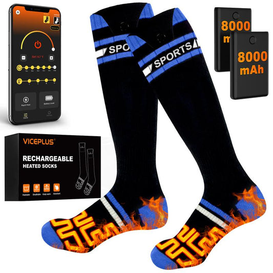 Heated Socks Rechargeable with 2* 8000Mah Batteries for Men Women, App & Battery Control, Washable, Perfect for Skiing, Hiking, Hunting and Outdoor Work