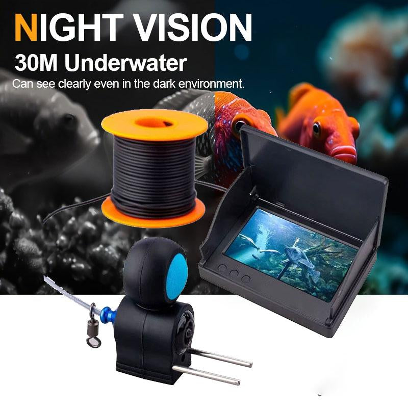 Outdoor Fishing Fish Detector, 4.3-Inch IPS Screen, Three Sided Sunshade, Better Career, Fishing Monitor, 1000 Brightness, Fish Detector, an Excellent Gift for Fishing Enthusiasts