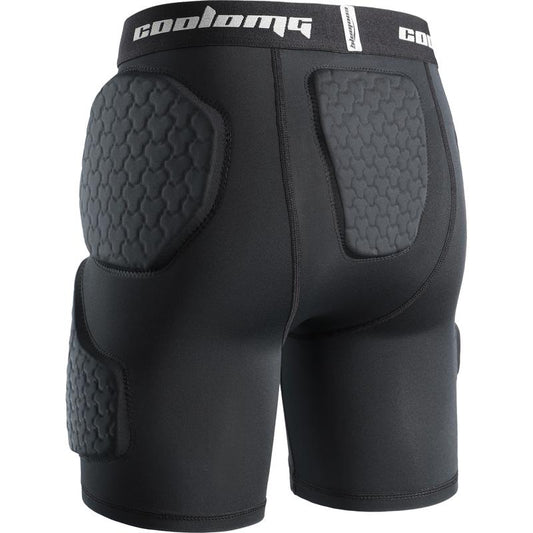 COOLOMG 5-Pad Youth Boys Football Girdle Padded Compression Shorts with Integrated Hip, Tailbone, Thigh Pads Girdles Impact Protection Protective