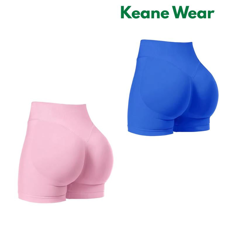 Keane Wear Impact Shorts - Women'S High Waisted Workout & Gym Shorts in Black, 90% Nylon 10% Elastane, Versatile for Workouts & Casual Wear, Plain Design