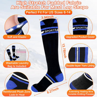 Heated Socks Rechargeable with 2* 8000Mah Batteries for Men Women, App & Battery Control, Washable, Perfect for Skiing, Hiking, Hunting and Outdoor Work