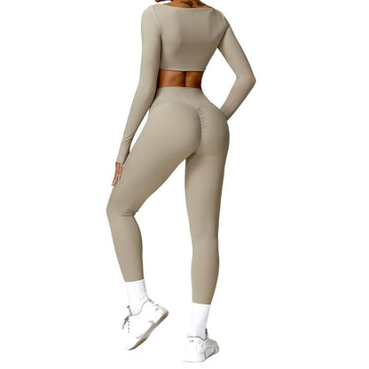 Women Skinny Jumpsuit Solid Color Ribbed Knit Long Sleeve Square Neck Bodycon Jumpsuit Romper Work Out Sport Yoga Playsuits