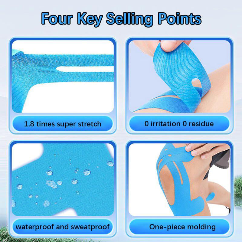 Precut Kinesiology Tape for Knees,15-30 Pcs -Elastic Knee Support & Stability, Pain Reliefwaterproof, Breathable, Hypoallergenic Athletictape