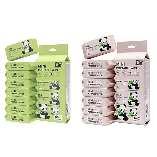 Travel Mini Wipes Set - 16 Packs/32 Packs of 8 Wipes - 128 Wipes/256 Wipes Total - Portable & Compact for Outdoor Travel or Camping - Credit Card-Sized Design - Gentle Formula Suitable for All Ages