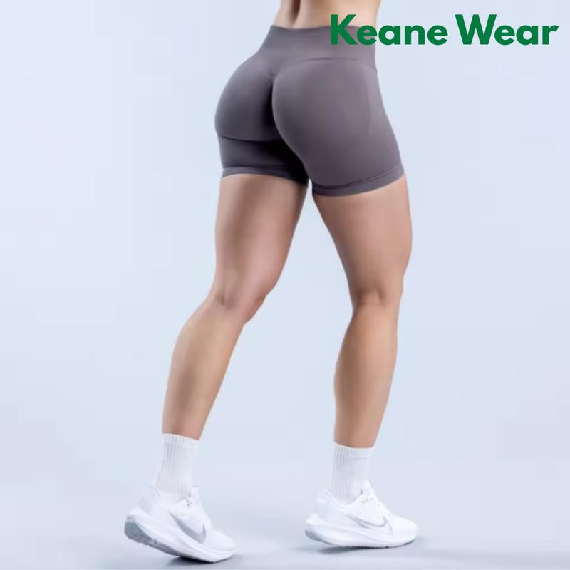 Keane Wear Impact Shorts - Women'S High Waisted Workout & Gym Shorts in Black, 90% Nylon 10% Elastane, Versatile for Workouts & Casual Wear, Plain Design
