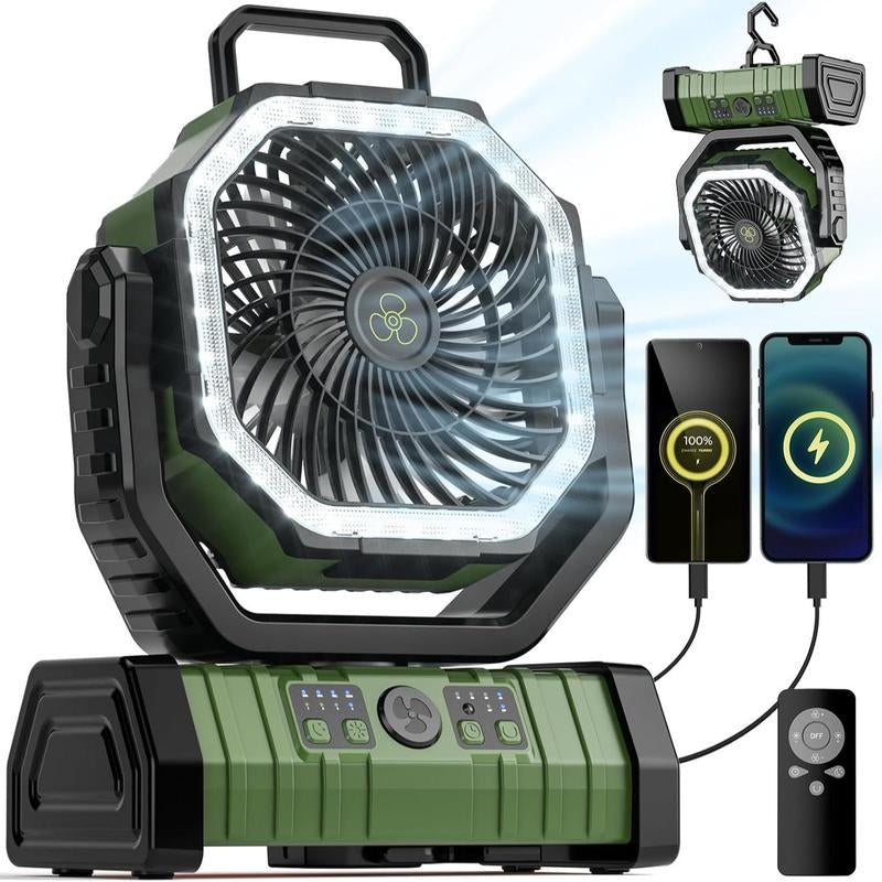 20000Mah Portable LED Camping Fan and Light with Remote Control - USB Charging, Long Battery Life, Adjustable Hanging Design, Suitable for Outdoor Camping, Fishing, and Hiking, Camping Accessories,Ventilador Recargable
